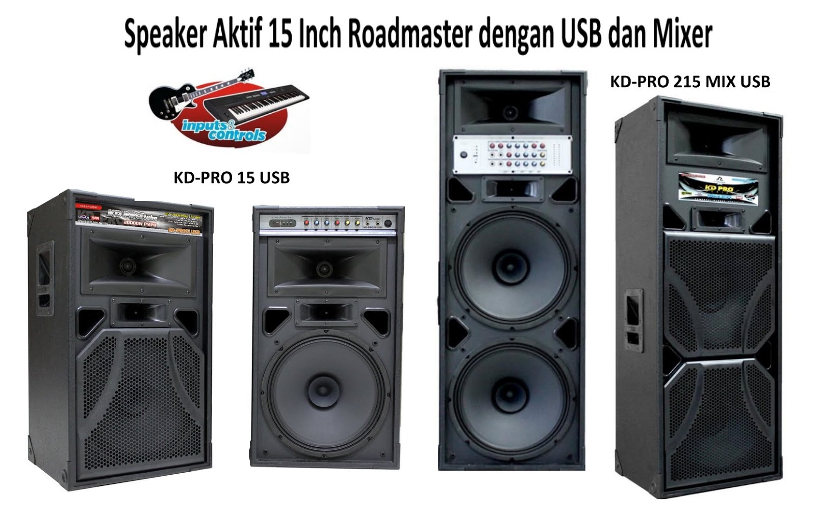  Speaker  Aktif  15 Inch Roadmaster dengan USB dan Mixer 