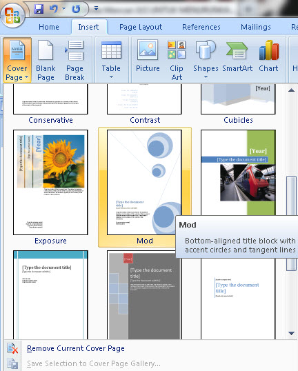 Cara Mempercantik Tampilan Microsoft  Word  dengan Cover 
