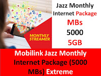 Jazz packages, Jazz internet packages, Jazz monthly packages, Jazz monthly internet packages