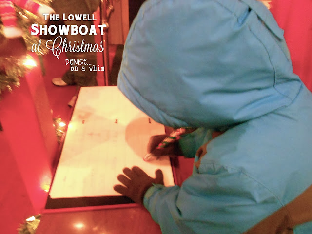 Santa's Guest Book on the Lowell Showboat at Christmas via http://deniseonawhim.blogspot.com