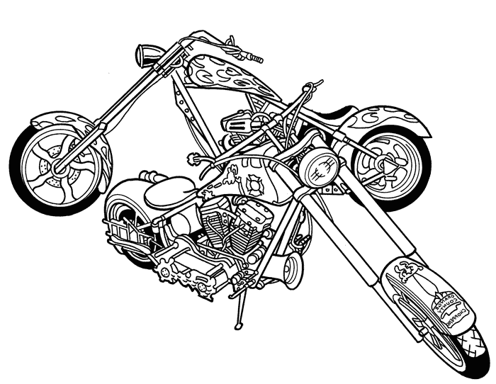 Download Coloring Pages: Motorcycle Coloring Pages Free and Printable