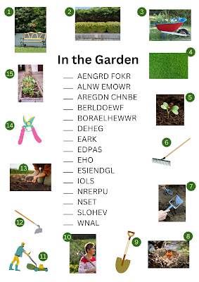 In the Garden : A Word Scramble Puzzle for English Learners