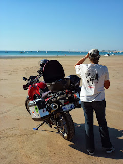 Jane Laws, BMW F650GS, Cable Beach, Broome