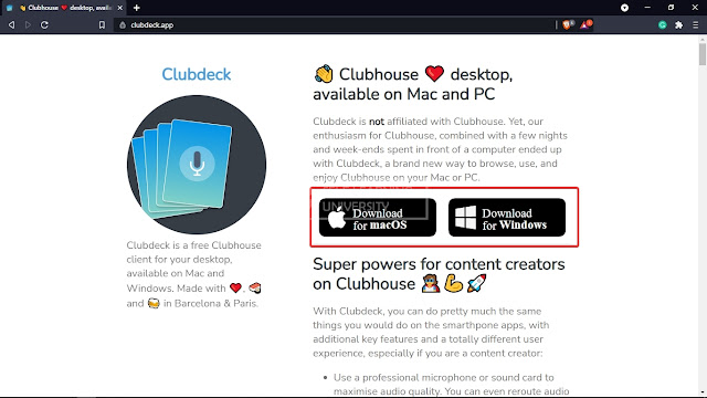 Clubhouse for windows