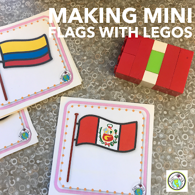 Making Mini Flags with Legos