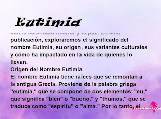 significado del nombre Eutimia