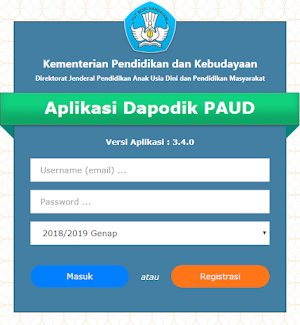 Aplikasi Dapodik PAUD Versi 3.4.0 Semester Genap TP. 2018/2019