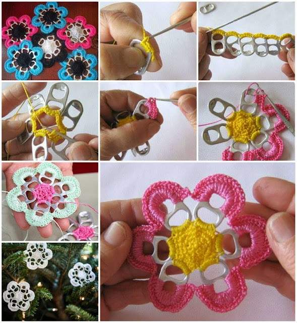 Crochet Flowers With Pop Tabs