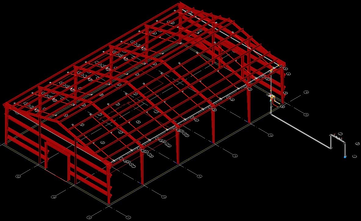 Fire Sprinkler System Isometric