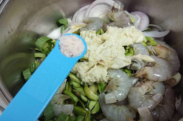 RESEPI MASAK UDANG TEMPOYAK DAN PETAI, AMC MALAYSIA, PERIUK AMC MALAYSIA,