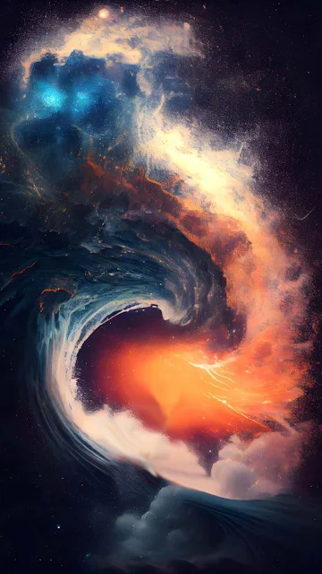 Ocean Wave Art iPhone Wallpaper