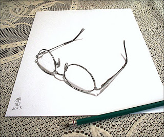 3D-рисунки карандашом очки