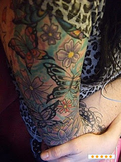 cool arm tattoo in unique style