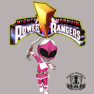 Papercraft Pink Ranger Mighty Morphin Chibi