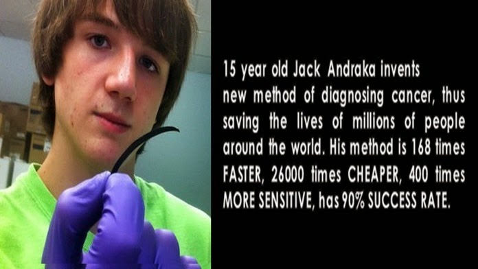 15 year old Jack Andraka invents New Method of Diagnosing Cancer