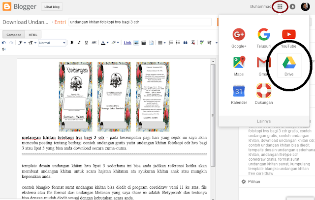 cara mudah memasukan file word, excel, powerpoint, pdf ke blog jadi link download