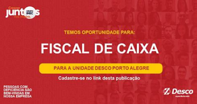 Vaga para fiscal de caixa em Porto Alegre