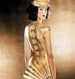 Chinese Dress Body Painting