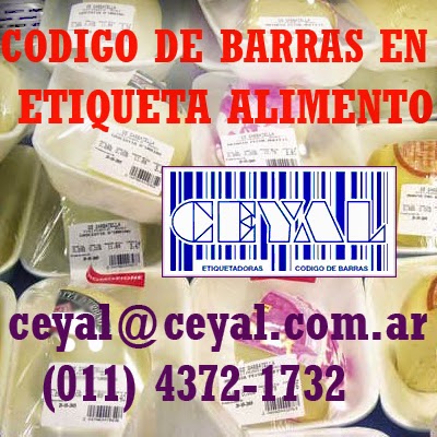 CODIGOS DE BARRAS EN ETIQUETA ALIMENTO