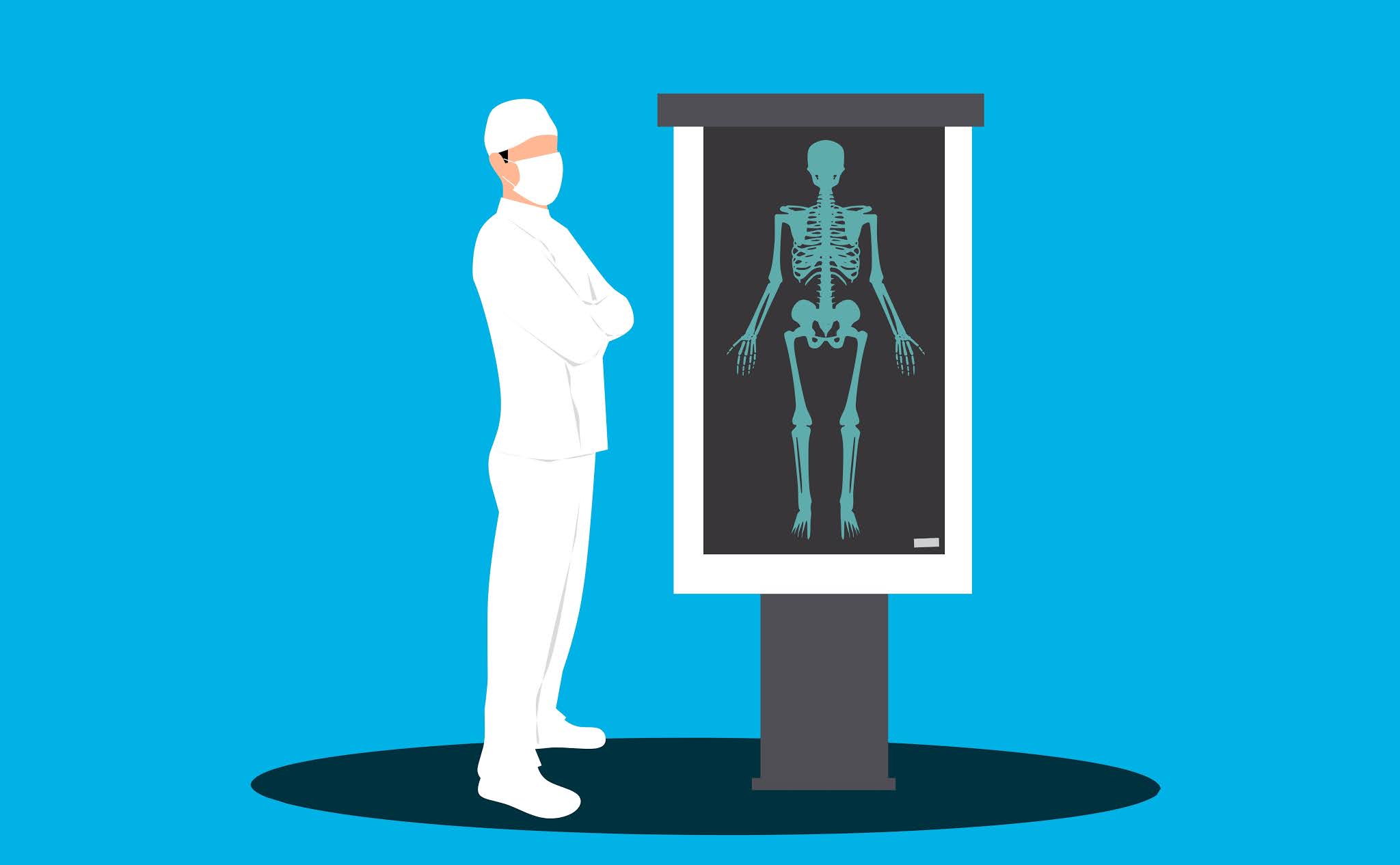 X-ray doctor in lab illustration design