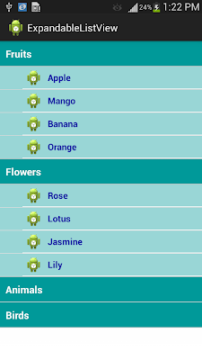 Expandable ListView 