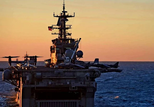 Image Attribute:  INDIAN OCEAN (July 16th, 2015) The amphibious assault ship USS Bonhomme Richard (LHD 6) is underway during a formation exercise between the Royal Australian Navy and the U.S. Navy. Ashland is in the Indian Ocean participating in Talisman Sabre 2015, a bilateral exercise intended to train Australian and U.S. forces in planning and conducting combined task force operations. (U.S. Navy photo by Mass Communications 3rd Class David A. Cox/Released) / 150716-N-KM939-181