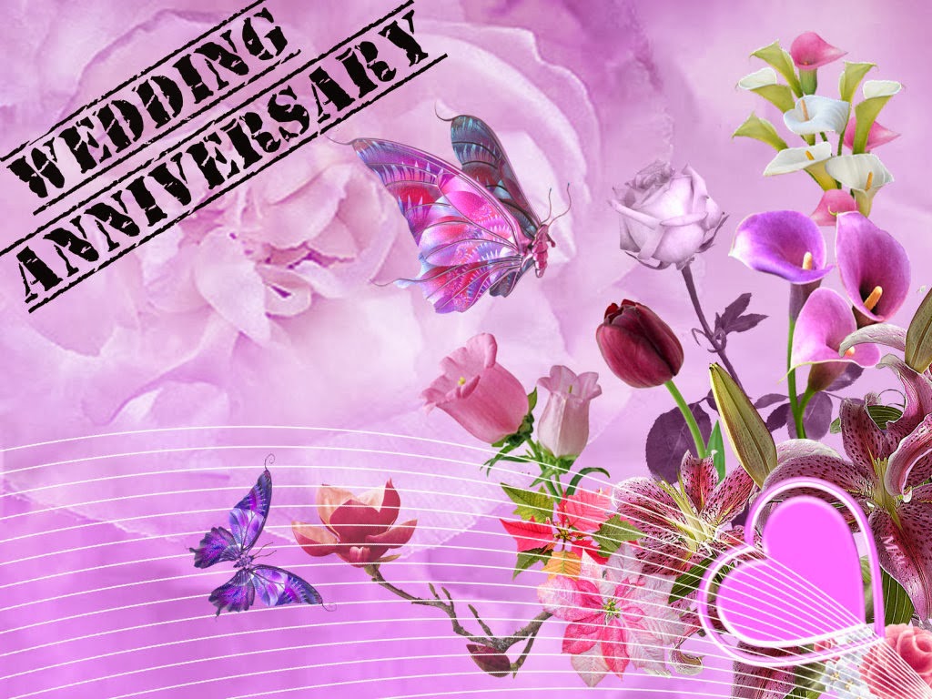 Romantic Style of Wedding  Anniversary  Wishes Cards 