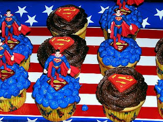 Cupcakes de Superman para Fiestas Infantiles