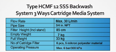 Filter Air Type HCMF 12 SSS Backwash System 3 Ways Cartridge Media System