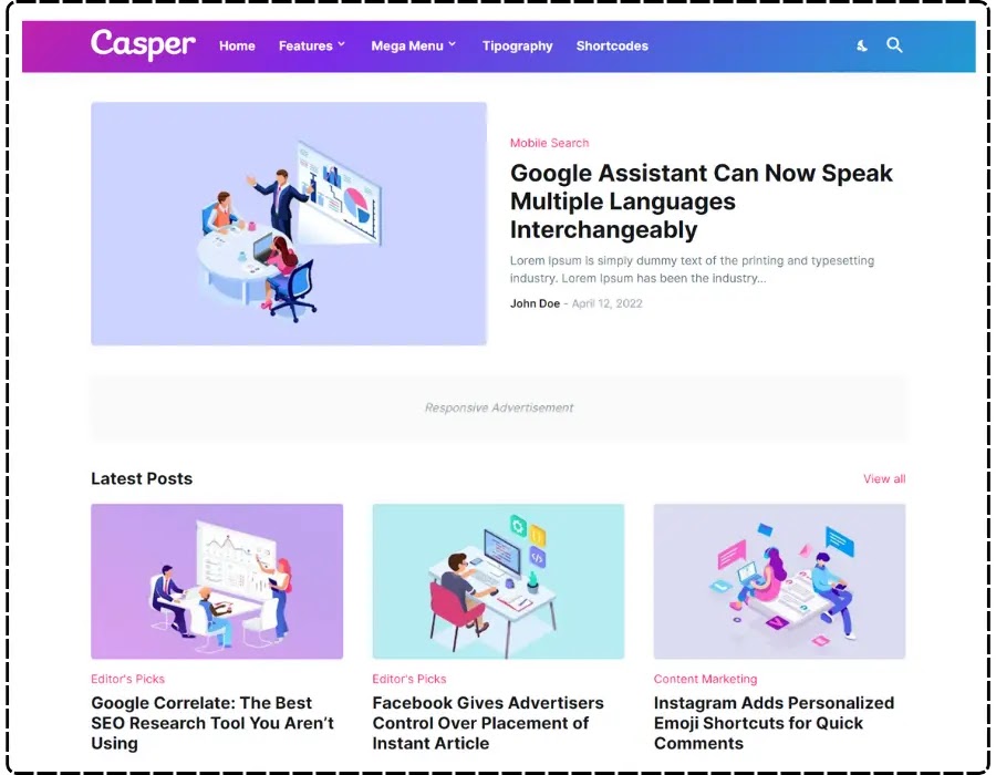 Casper Blogger Premium template free