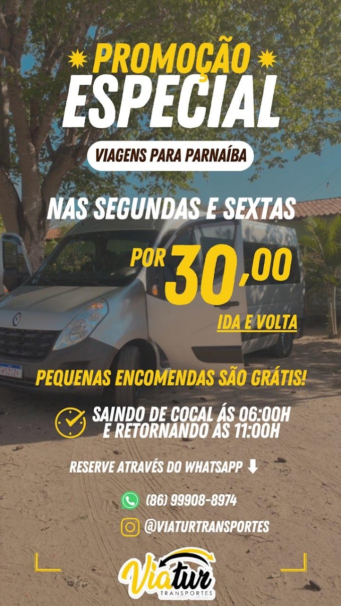 Viatur Transportes lança promoção especial em comemoração ao seus 8 anos de atuação em Cocal