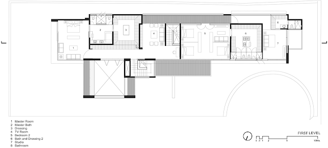 First floor plan of FF House in Mexico