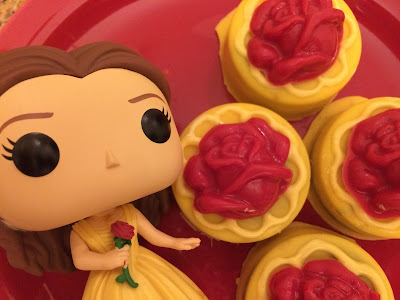 Beauty and the Beast chocolate covered Oreo cookies.  What a fun idea for a Beauty and the Beast birthday party or for a treat after watching the new movie! I think the girls would LOVE these yummy chocolate cookies to celebrate with.