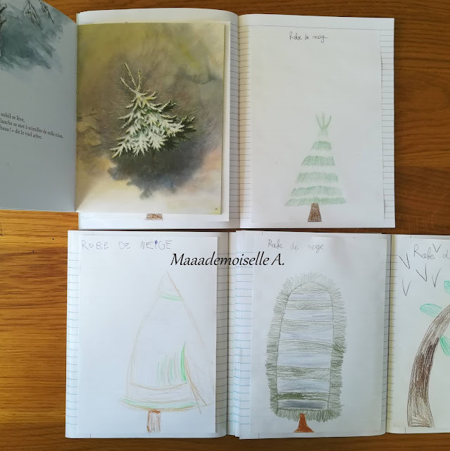 Exploitation d'album : La robe de Noël : Dessiner les robes des sapins