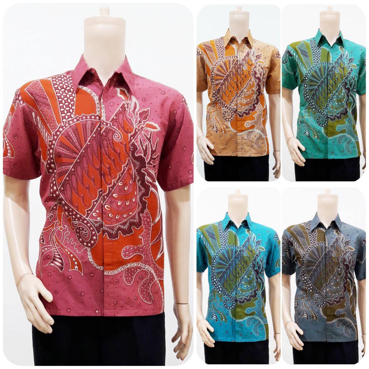 Jual Baju Batik Pria Lengan Pendek Motif Minu Batik 