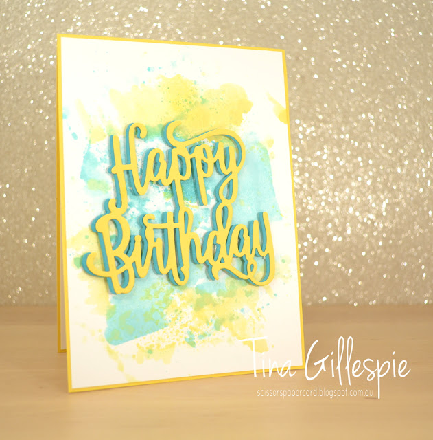 scissorspapercard, Stampin' Up!, Art With Heart, Colour Creations, Happy Birthday Gorgeous, Playful Backgrounds, Happy Birthday Thinlit