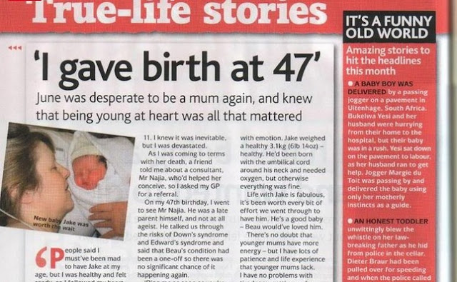 Image: True Life Stories: I Gave Birth at 47, posted by Ann Wilkinson