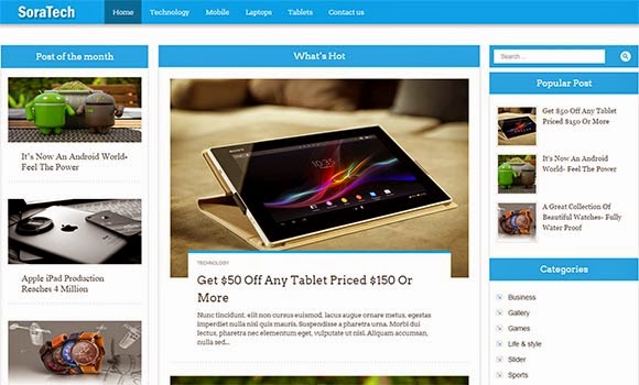 Sora Tech Blogger Template