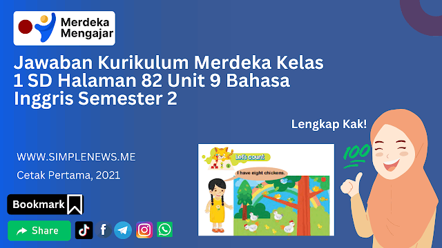 Jawaban Kurikulum Merdeka Kelas 1 SD Halaman 82 Unit 9 Bahasa Inggris Semester 2 www.simplenews.me