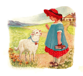 girl lamb nursery rhyme image