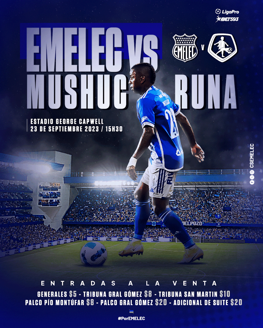 Emelec dio a conocer valores de entradas para enfrentar a Mushuc Runa