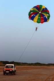 para sailing on the beach