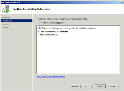 2008R2: Confirm Installation Selections