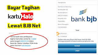 Bayar Tagihan Kartu Halo lewat BJB Net