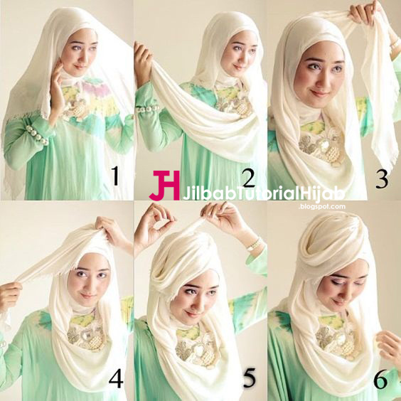 Kumpulan Gambar Tutorial Cara Memakai Hijab turban