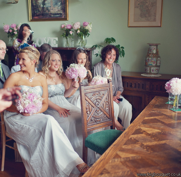 The bouquets peony rosestock and astilbe vintage style and in pale 