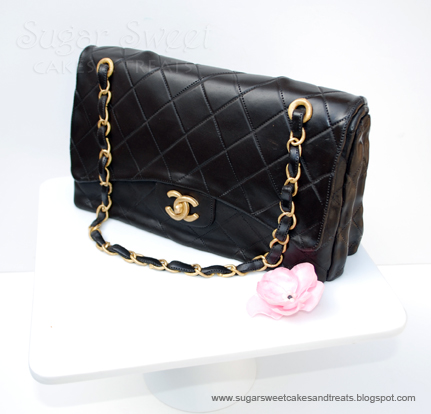 Pink and black purse cake all buttercream with fondant han… | Flickr