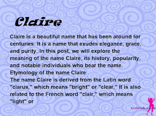 meaning of the name "Claire"