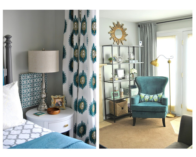 curtains, curtain panels, grey curtains, gray curtains, zgallerie curtains, teal curtains, teal drape, gray drape, grey drape, how to hang drapes, how to hang curtains, teal chair, world market chair, vittsjo, studio 7 interior design, window treatments