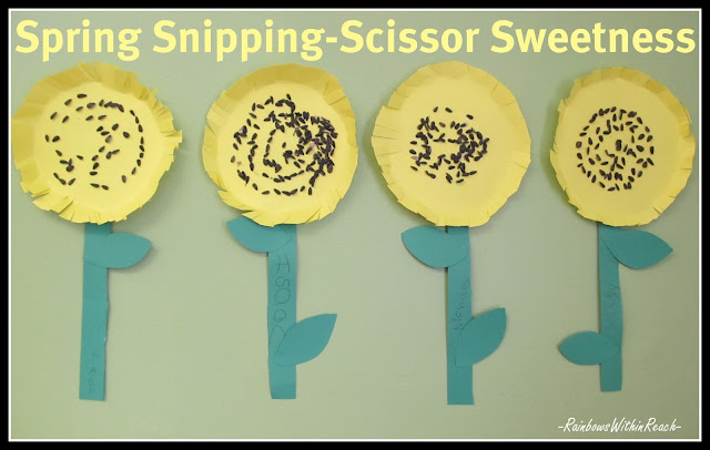 Fine Motor, scissor snipping skills, spring flower, bulletin board